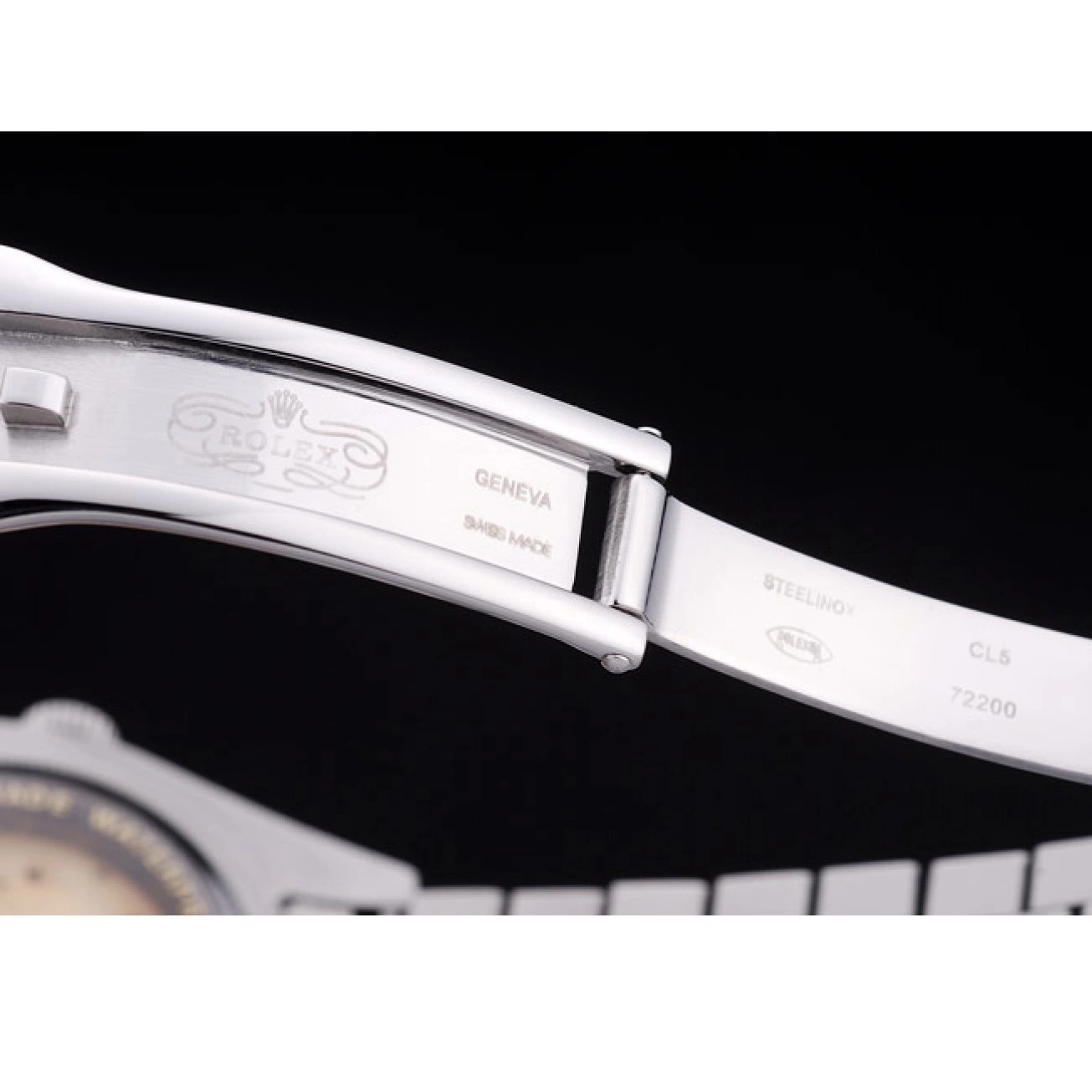 AAA Replica Watches Bezel Ribbed Diamonds Dial Black Rolex Datejust 7458 0612